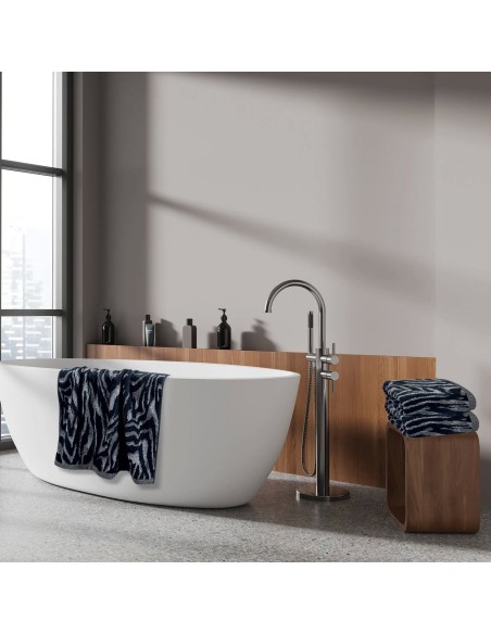 Greenwich Polo Club 3'lü Havlu Seti 3097 - Siyah & Gri, %100 Pamuk, Jakarlı Velur Dokulu