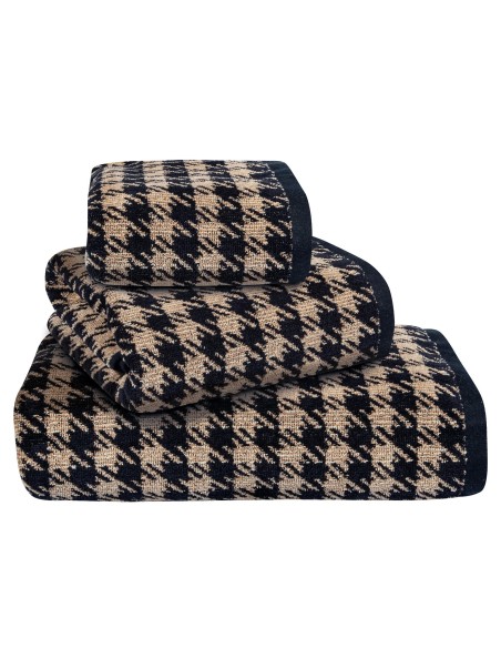 Greenwich Polo Club 3'lü Havlu Seti 3096 - Bej & Siyah, %100 Pamuk, Jakarlı Velur Dokulu