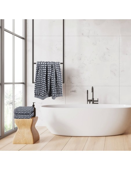 Greenwich Polo Club 3'lü Havlu Seti 3094 - Siyah & Gri, %100 Pamuk, Jakarlı Velur Dokulu