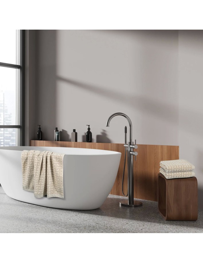 Greenwich Polo Club 3'lü Havlu Seti 3093 - Ekru & Taupe, %100 Pamuk, Jakarlı Velur Dokulu 2