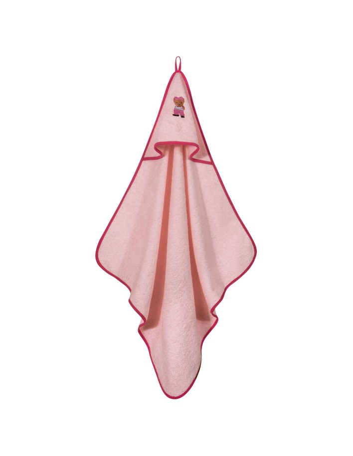 Greenwich Polo Club Essential Seri Bebek Kapüşonlu Banyo Havlusu 8839 - Pembe, 80x80 cm, %100 Hipoalerjenik Pamuk
