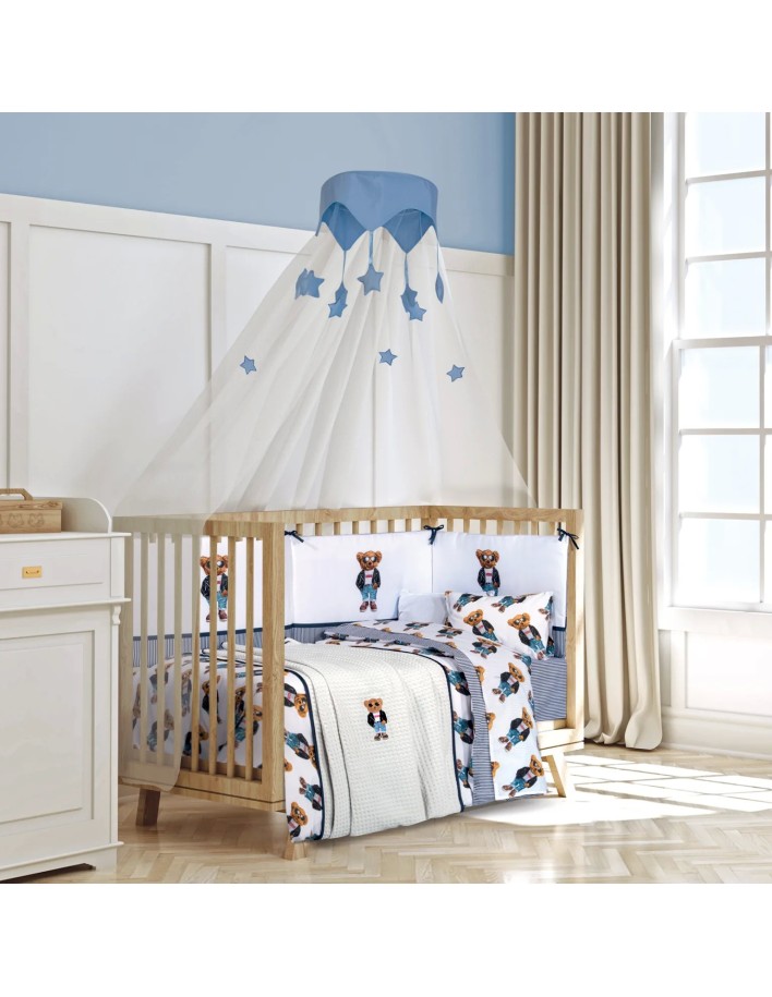 Greenwich Polo Club Essential Seri Bebek Pike Battaniye 8838 - Beyaz & Lacivert, 75x110 cm, %100 Hipoalerjenik Pamuk 2