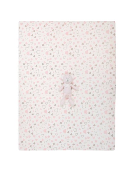 Greenwich Polo Club Essential Seri Bebek Pike Battaniye 8855 - Pembe & Beyaz, 75x100 cm, %100 Hipoalerjenik Pamuk