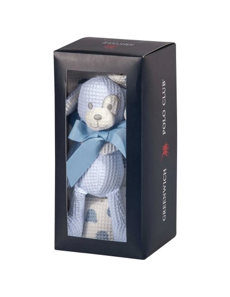 Greenwich Polo Club Essential Seri Bebek Pike Battaniye 8854 - Mavi & Beyaz, 75x100 cm, %100 Hipoalerjenik Pamuk