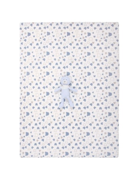 Greenwich Polo Club Essential Seri Bebek Pike Battaniye 8854 - Mavi & Beyaz, 75x100 cm, %100 Hipoalerjenik Pamuk