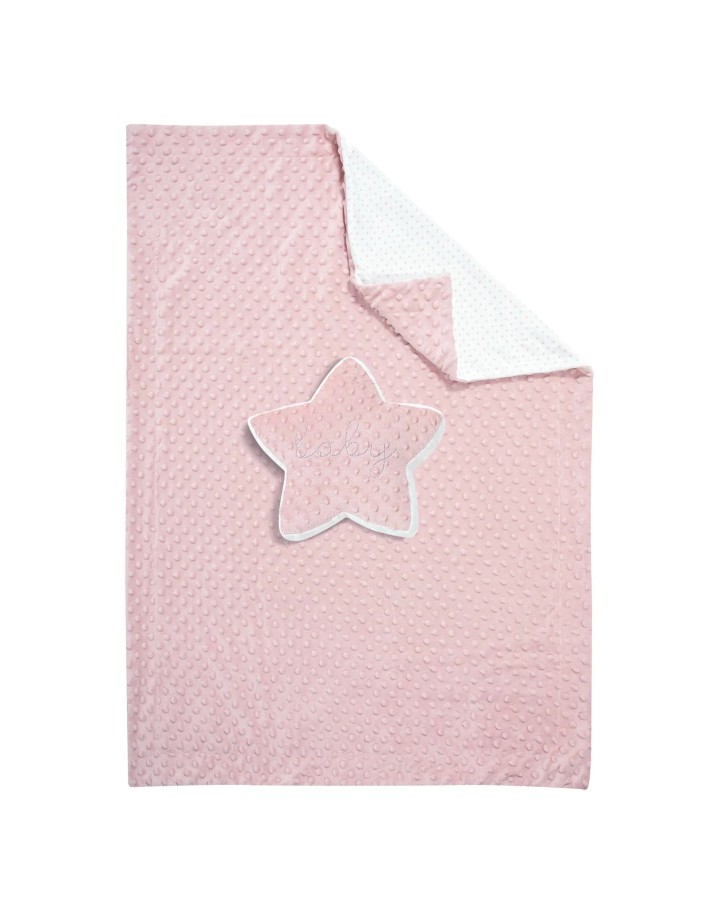 Greenwich Polo Club Essential Seri Bebek Çift Taraflı Fleece Polar Battaniye 8847 - Pembe & Beyaz, 75x100 cm, %100 Hipoalerjenik Polyester