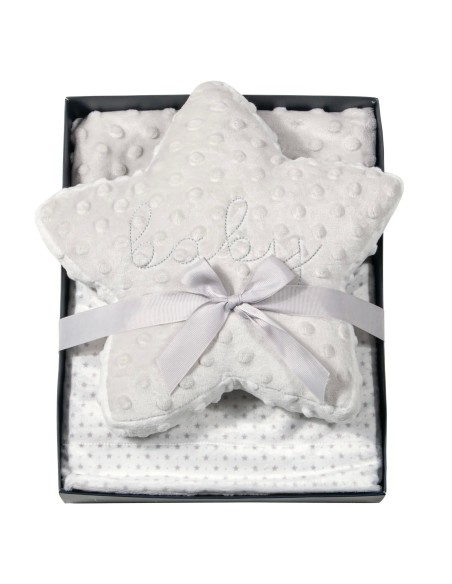 Greenwich Polo Club Essential Seri Bebek Çift Taraflı Fleece Polar Battaniye 8846 - Gri & Beyaz, 75x100 cm, %100 Hipoalerjenik Polyester