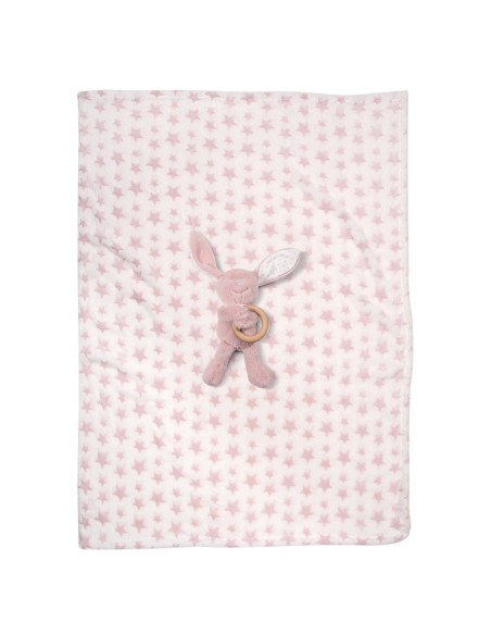 Greenwich Polo Club Essential Seri Bebek Fleece Polar Battaniye 8845 - Pembe & Beyaz, 75x100 cm, %100 Hipoalerjenik Polyester