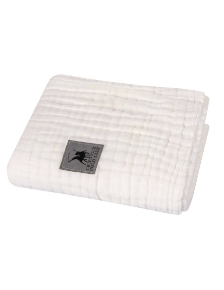 Greenwich Polo Club Essential Seri Bebek Pamuklu Yazlık Battaniye 2993 - Beyaz, 105x150 cm, %100 Hipoalerjenik Pamuk