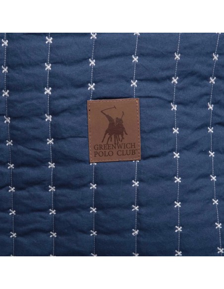 Greenwich Polo Club Essential Seri King Yatak Örtüsü 3492 - Mavi Renk, %100 Mikrofiber, Monokrom Nakışlı, 230x250 cm