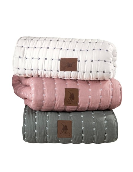 Greenwich Polo Club Essential Seri King Yatak Örtüsü 3463 - Nude Renk, %100 Mikrofiber, Monokrom Nakışlı, 230x250 cm